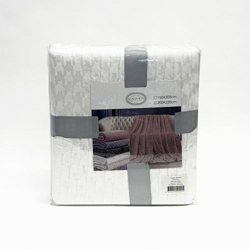 Плед Karven фланель евро PL 014 JACQAURD v4/Cream