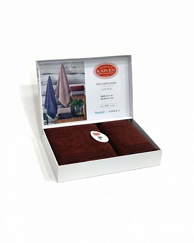 Набор полотенец Карвен " STORE" махра 50*90/70*140 HS 1681v6 bordo/бордовый (Акция)