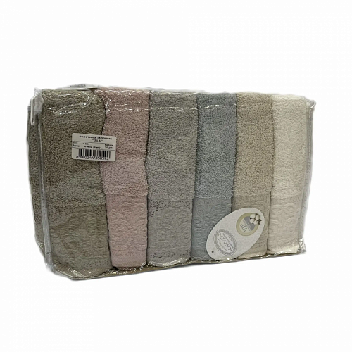 Полотенце Карвен Vip Cotton "SILA" 50*90 6шт.махра H 3282