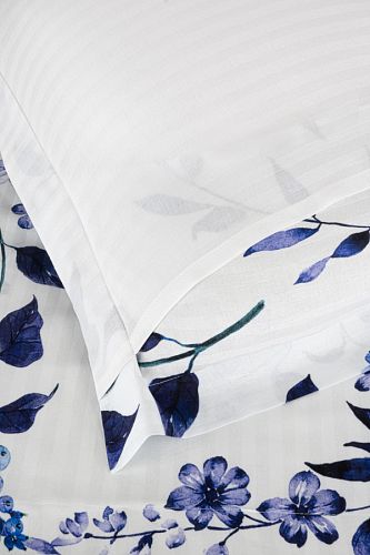 Постельное белье Карвен Stripe Satin с цветным принтом семейное N251-SB013 (7пр.) (Акция)