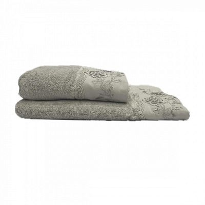Полотенце Kарвен Vip Cotton 50*90 1шт махра H5169 HELEN Grey