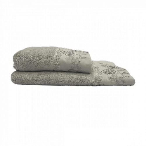 Полотенце Kарвен Vip Cotton 50*90 1шт махра H5169 HELEN Grey