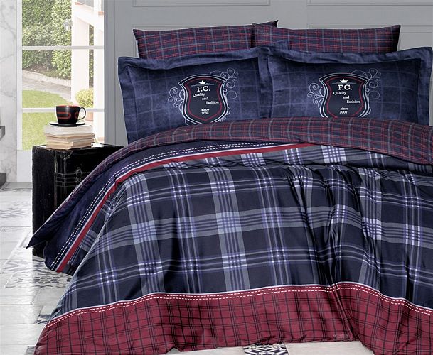 Постельное белье "Карвен" сатин 1,5 спальн. Doris navy blue