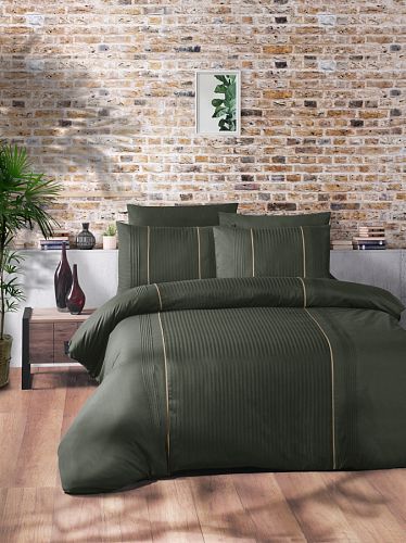 Постельное белье "Карвен" DELUXE DARK ранфорс евро (Elegant Dark Green) (Акция)