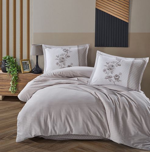 Постельное белье "Карвен" DELUXE ранфорс евро Suave Grey v-6 (4пр) (Акция)
