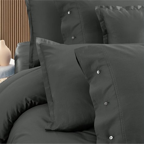 Постельное белье "Sarev" премиум сатин 300 tc 1,5 спальное N379 MONOCHROME v9/Dark-Gray