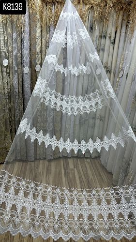 Тюль-сетка с вышивкой K8139 (АКЦИЯ)