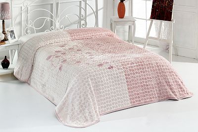 Плед EVLEN Super Soft 220*240 п/э в коробке евро Р 948 v4-(B009) пудровый (Акция)