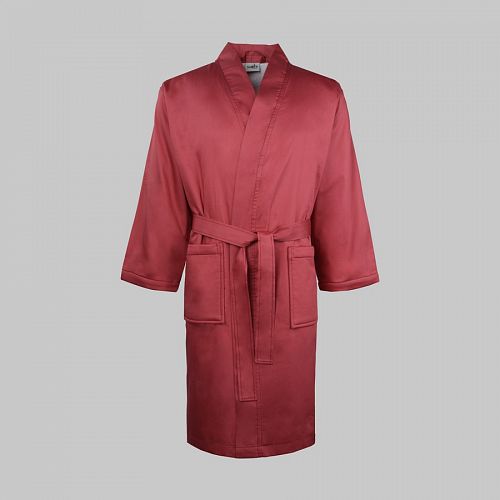 B1129 Халат Sarev(300 tc) сатин MONOCHROME унисекс v3 Garnet/XXL