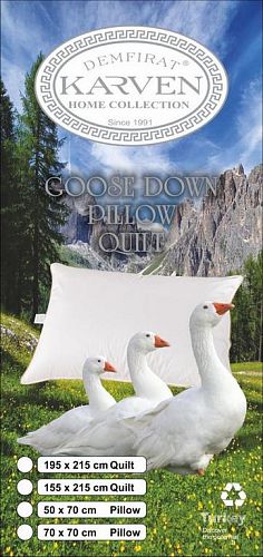 Подушка Karven GOOSE DOWN (пух 10%, перо 90%) 70*70 1шт. Е 927