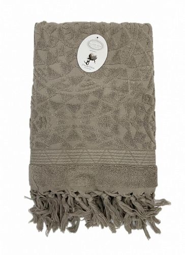 Полотенце Kарвен Vip Cotton 70*140 1шт махра H5168 DONENCE Coffee