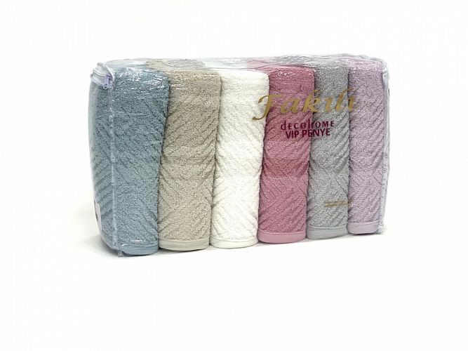 Полотенце Карвен "Piramit" 50*90 6 шт. махра Н 3104