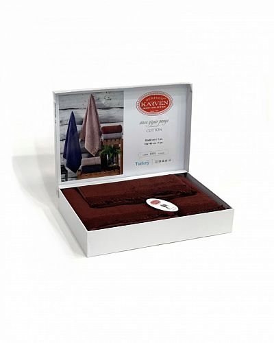 Набор полотенец Карвен " STORE" махра 50*90/70*140/30*50 HS 1682v6 bordo/бордовый(Акция)
