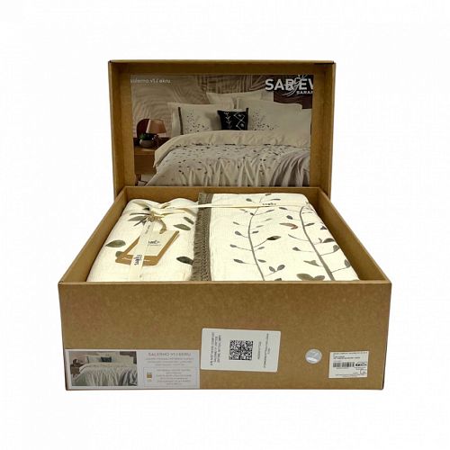 Постельное белье Sarev Mood Comfort муслин евро N357 SALERNO v1/Ekru