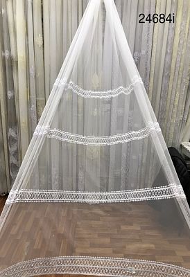 Тюль-сетка  вышивка с жемчугом ГРЕК K2484i