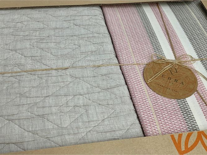 Комплект ZEBRA LADEN (Покрывало+постельное белье) евро 7 предметов Y 892 tag/св.бежевый (Акция)