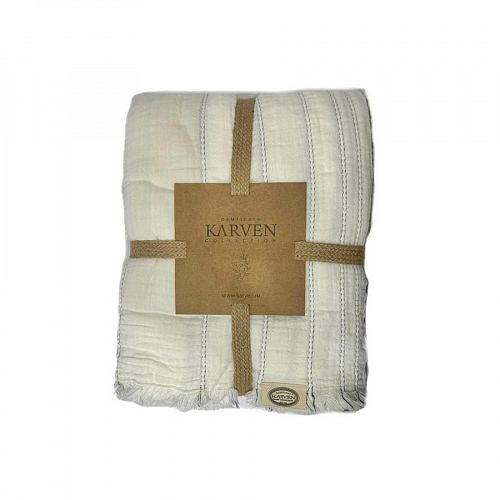 Плед Karven хлопок евро 220*240 PL029 IZGI v1/Beyaz