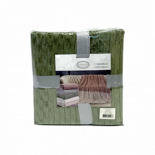 Плед Karven фланель 1,5 спальн. PL 013 JACQAURD v3/Green.