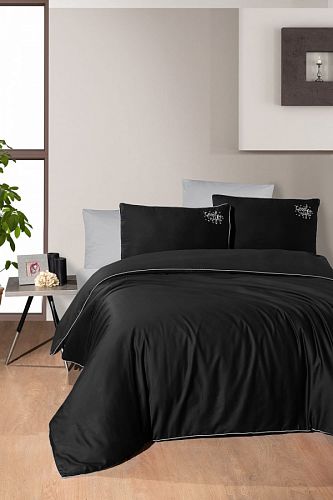Постельное белье "Карвен" эксклюзив сатин евро Timeless Black