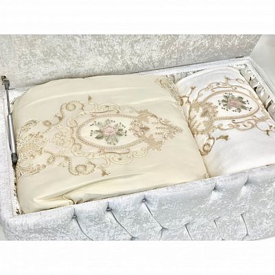Комплект-сундук ZEBRA CASA "FLORANSA" с вышивкой евро (24 предмета) Y 811