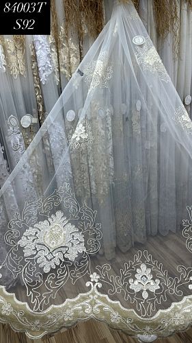 Тюль-сетка с вышивкой K84003T  ( АКЦИЯ)