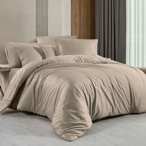 Постельное белье "Sarev" премиум сатин 300 tc евро N380 MONOCHROME v4/Natural Beige