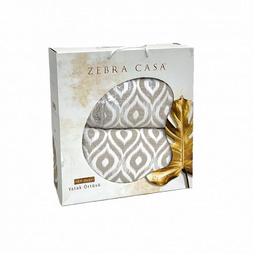 Покрывало  ZEBRA CASA "ALL DAYS IKAT" 1.5 сп (180*250)  Y870 bej/бежевый 