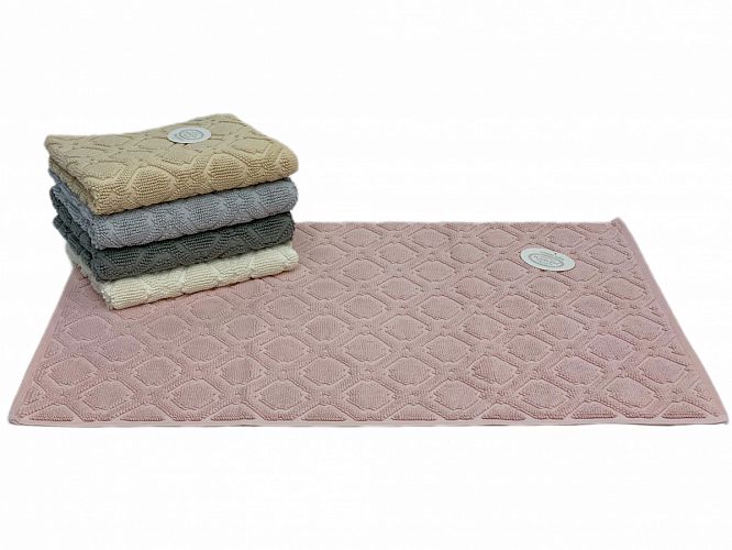 Коврик для ног Карвен "TILE" 50*80 махра KV 434 pembe