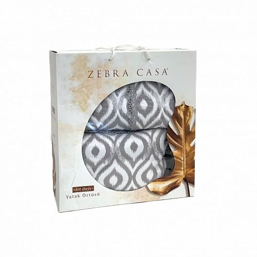 Покрывало  ZEBRA  "ALL DAYS IKAT" 1.5 сп (180*250)  Y870 fume/серый