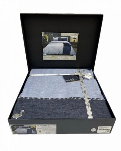 Постельное белье "Sarev" Sport&Chic премиум сатин 300 tc евро SIMONETTA V1 MAVI