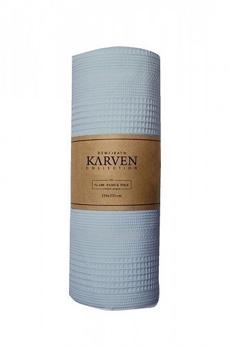 Плед вафельный Karven PURE SIMPLE пике евро 210*235 РL989 Mavi