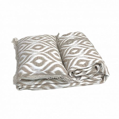 Покрывало  ZEBRA  "ALL DAYS IKAT" 1.5 сп (180*250)  Y870 bej/бежевый (Акция)