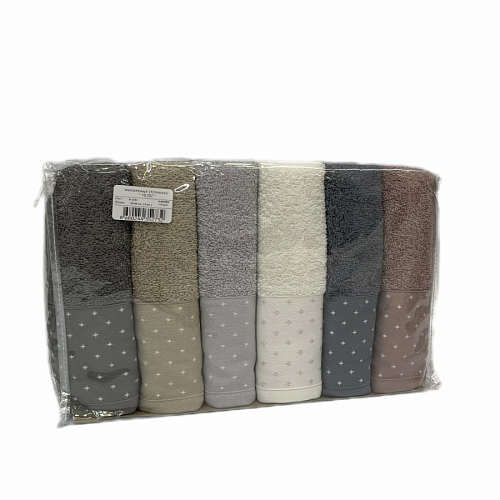 Полотенце Карвен Vip Cotton "YILDIZ" 70*140 6шт.махра H3283