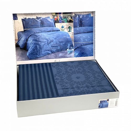 Постельное белье  Карвен  бамбук евро N065 Jardin индиго 