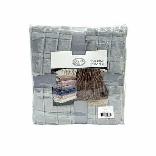Плед Karven фланель 1,5 спальн. PL 015 CUTTING v3/Grey