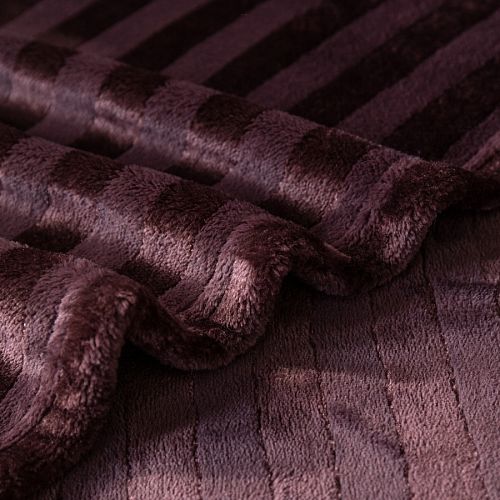 Плед Karven фланель 1,5 спальн. PL 005 SOLID JACQAURD v1/Dark Brown