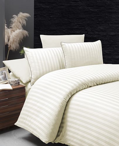 Пододеяльник+наволочка Карвен QUILT  евро сатин Ramond Cream. (Акция)