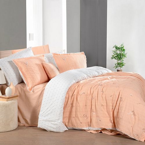 Постельное белье Sarev Mood Comfort жатый хлопок евро N354 GRACIA v2/Somon