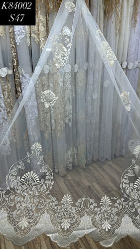 Тюль-сетка с вышивкой K84002  ( АКЦИЯ)